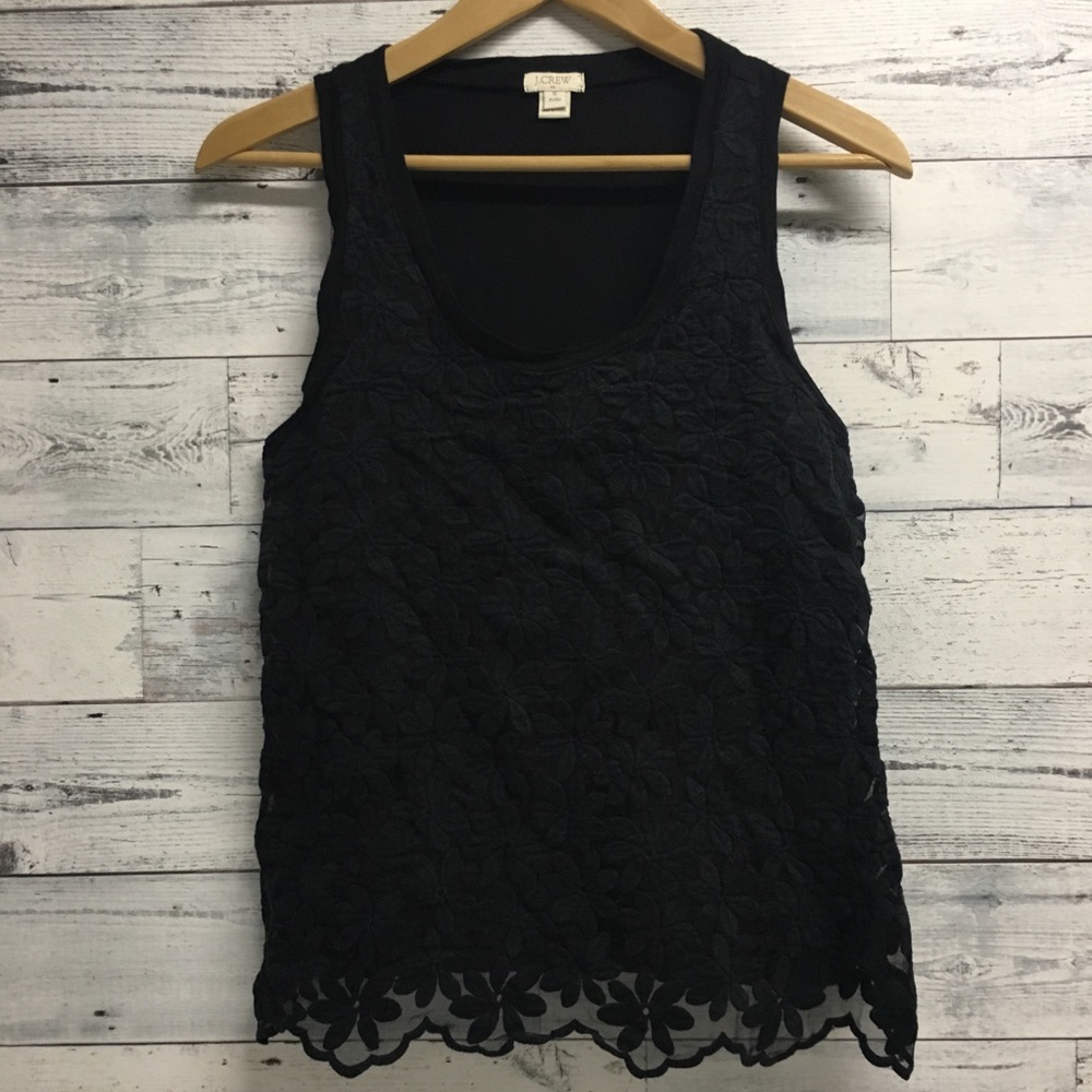 J. Crew Factory tank top with floral lace front